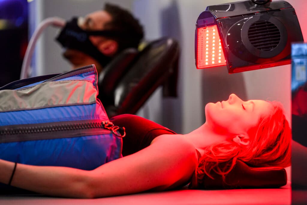 Recovery treatment at a biohacking centre